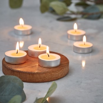 KIT 10 VELAS EM PARAFINA COM BASE EM ALUMÍNIO REF: AP7305R10