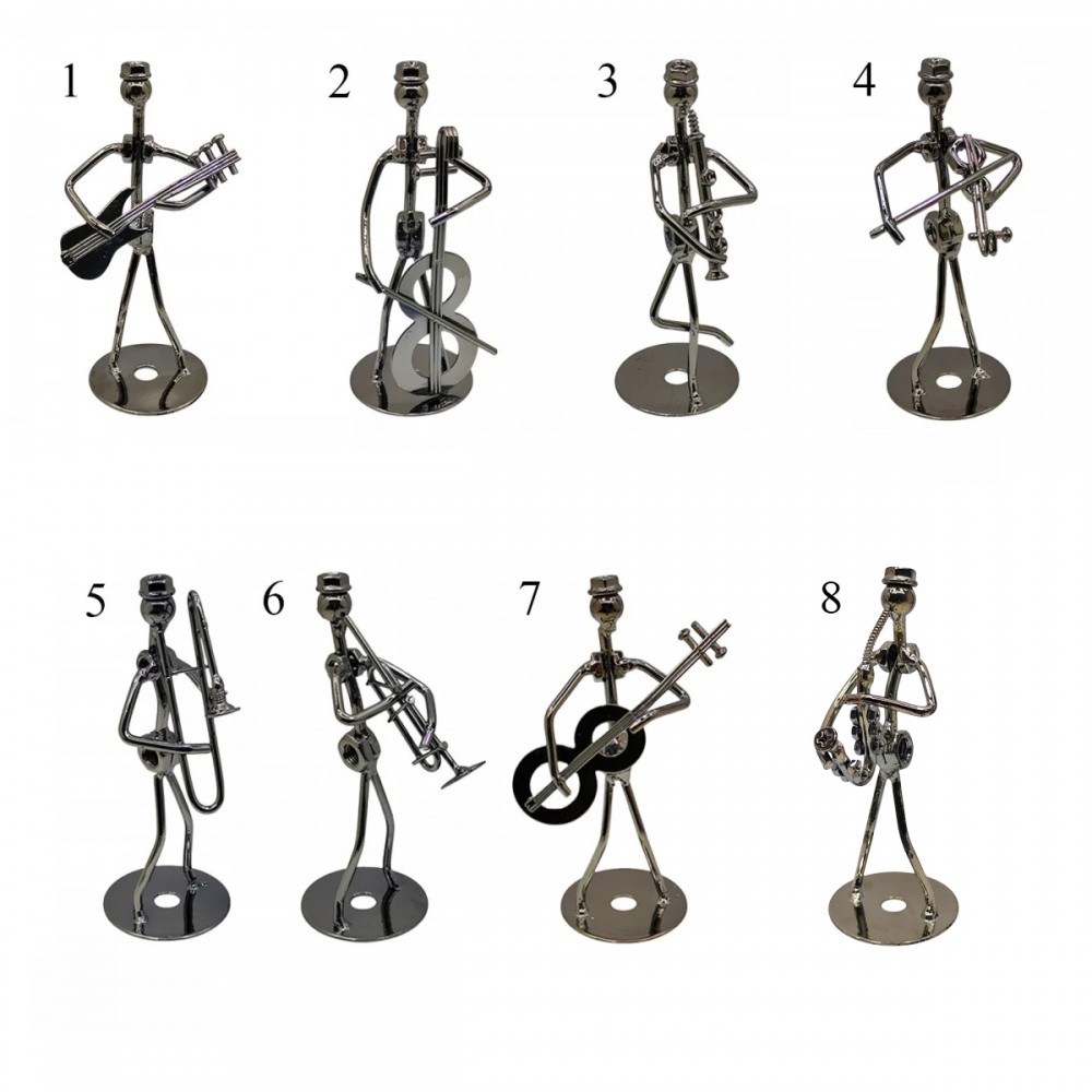 ENFEITE DECORATIVO DE MESA MODELO MÚSICO DE METAL REF: AP1008-2