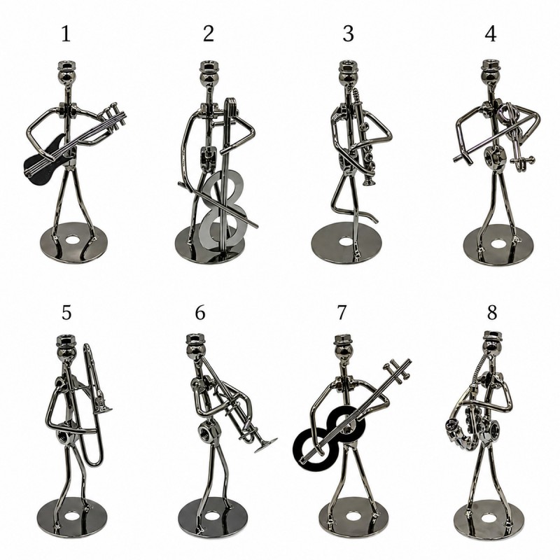 ENFEITE DECORATIVO DE MESA MODELO MÚSICO DE METAL REF: AP1008-2
