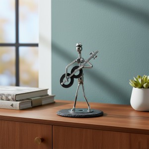 ENFEITE DECORATIVO DE MESA MODELO MÚSICO EM METAL REF: AP1008-2