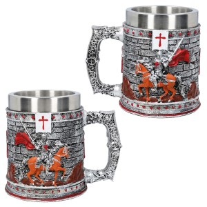 CANECA MODELO MEDIEVAL DE RESINA E INOX 600ML REF: AP8017B