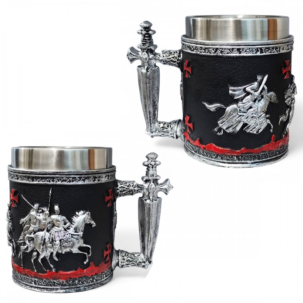 CANECA MODELO MEDIEVAL DE RESINA E INOX 600ML REF: AP8017-1B CANECA MODELO MEDIEVAL DE RESINA E INOX 600ML REF: AP8017-1B