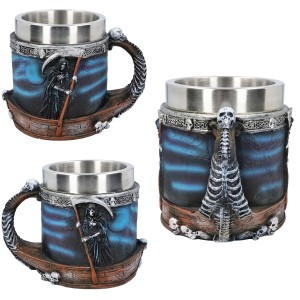 CANECA MODELO MEDIEVAL DE RESINA E INOX 600ML REF: AP25013B