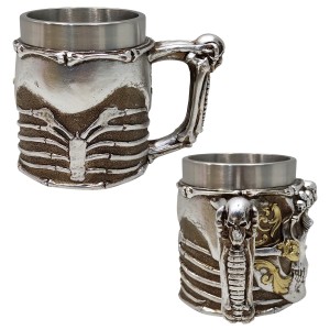 CANECA DE INOX E RESINA 600ML MODELO CAVEIRA REF: AP25003B CANECA DE INOX E RESINA 600ML MODELO CAVEIRA REF: AP25003B