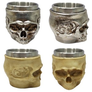 MINI COPO SHOT 50ML DE INOX E RESINA MODELO CAVEIRA REF: AP25034C MINI COPO SHOT 50ML DE INOX E RESINA MODELO CAVEIRA REF: AP25034C