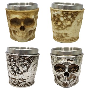 MINI COPO SHOT 50ML DE INOX E RESINA MODELO CAVEIRA REF: AP25034-1C MINI COPO SHOT 50ML DE INOX E RESINA MODELO CAVEIRA REF: AP25034-1C