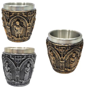 MINI COPO SHOT 50ML DE INOX E RESINA MODELO MEDIEVAL REF: AP25007C
