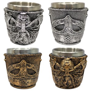 MINI COPO SHOT 50ML DE INOX E RESINA MODELO VIKING REF: AP25025 MINI COPO SHOT 50ML DE INOX E RESINA MODELO VIKING REF: AP25025