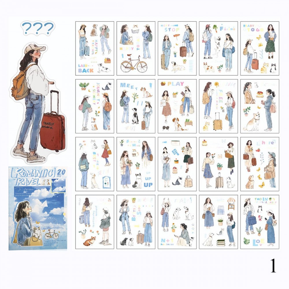 CARTELA COM 20 ADESIVOS SORTIDOS DE PLÁSTICO REF: APZZPF