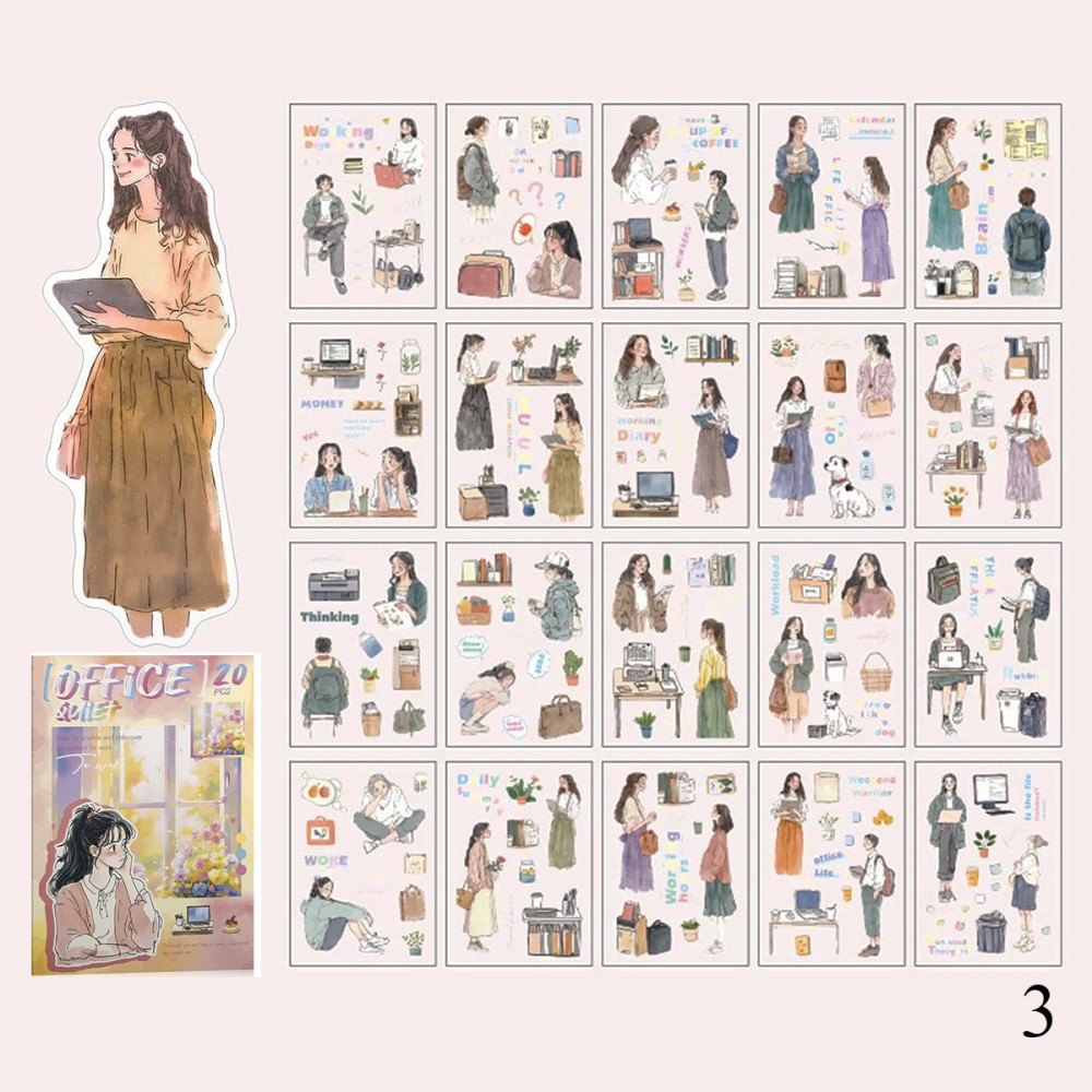 CARTELA COM 20 ADESIVOS SORTIDOS DE PLÁSTICO REF: APZZPF