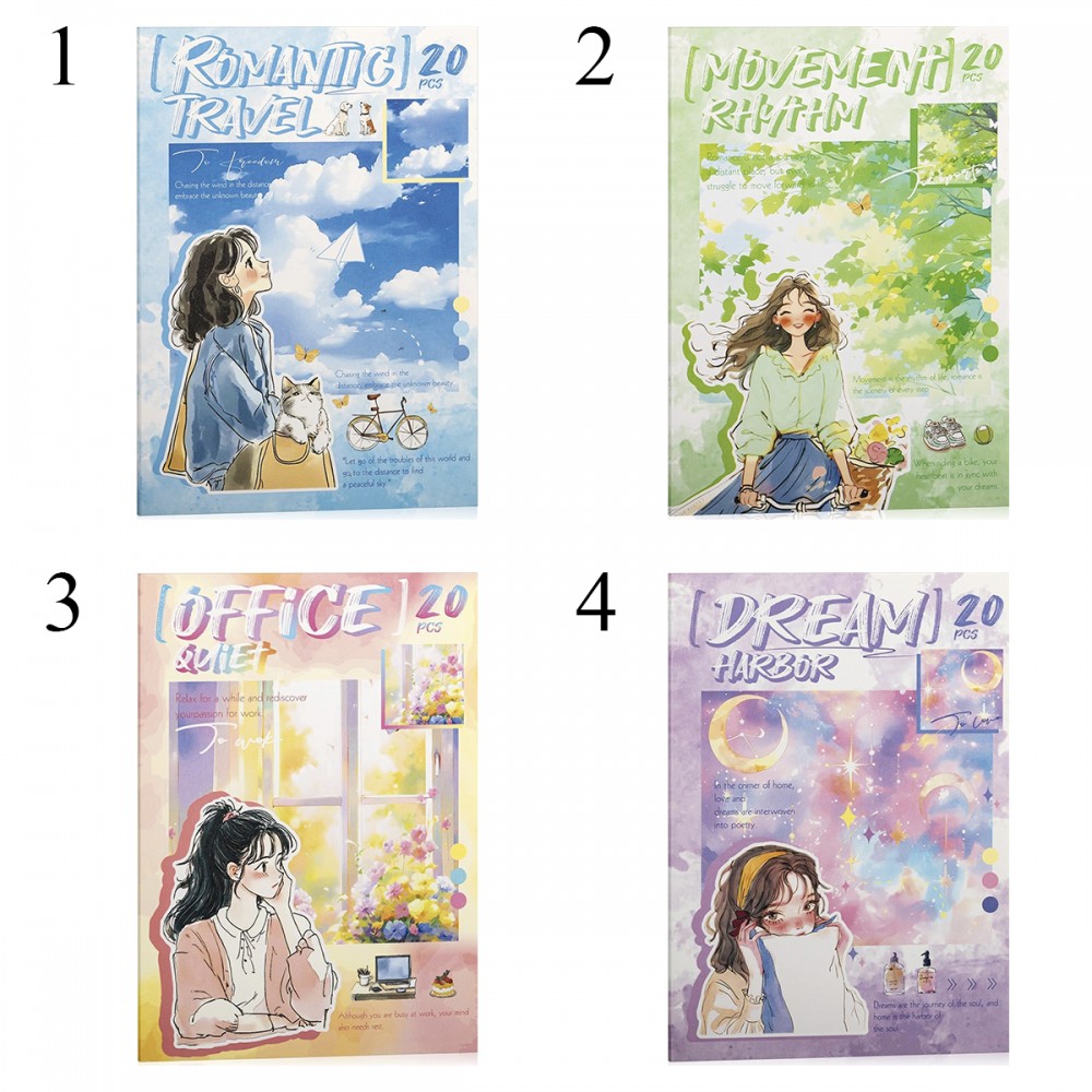 CARTELA COM 20 ADESIVOS SORTIDOS DE PLÁSTICO REF: APZZPF