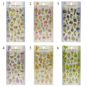 CARTELA DE ADESIVOS DE PLÁSTICO DE AUTO RELEVO MODELO FLORES REF: APJNAC