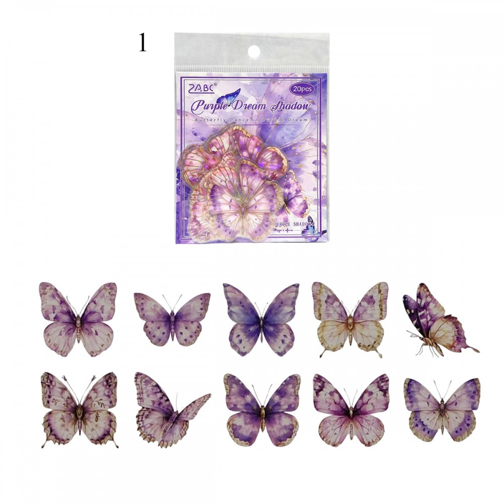 PACOTE DE ADESIVOS DE PLÁSTICO MODELO BORBOLETAS REF: APMHDYW