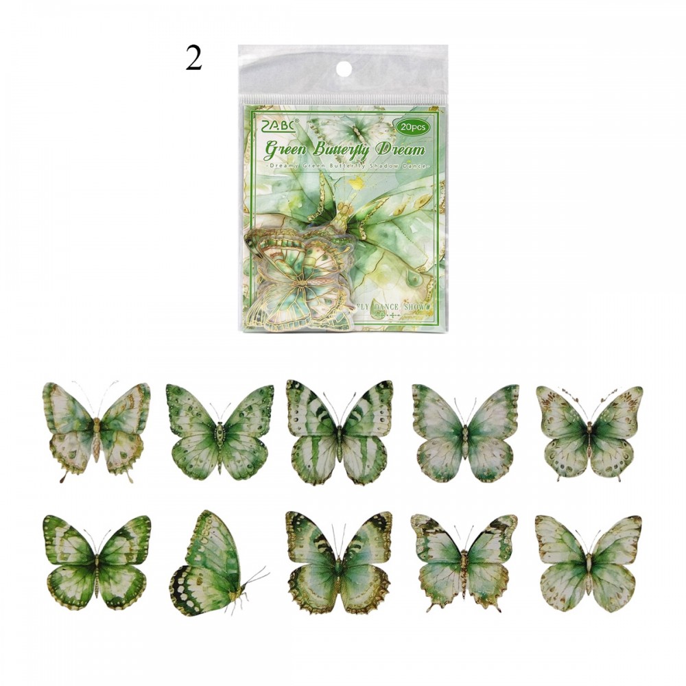 PACOTE DE ADESIVOS DE PLÁSTICO MODELO BORBOLETAS REF: APMHDYW