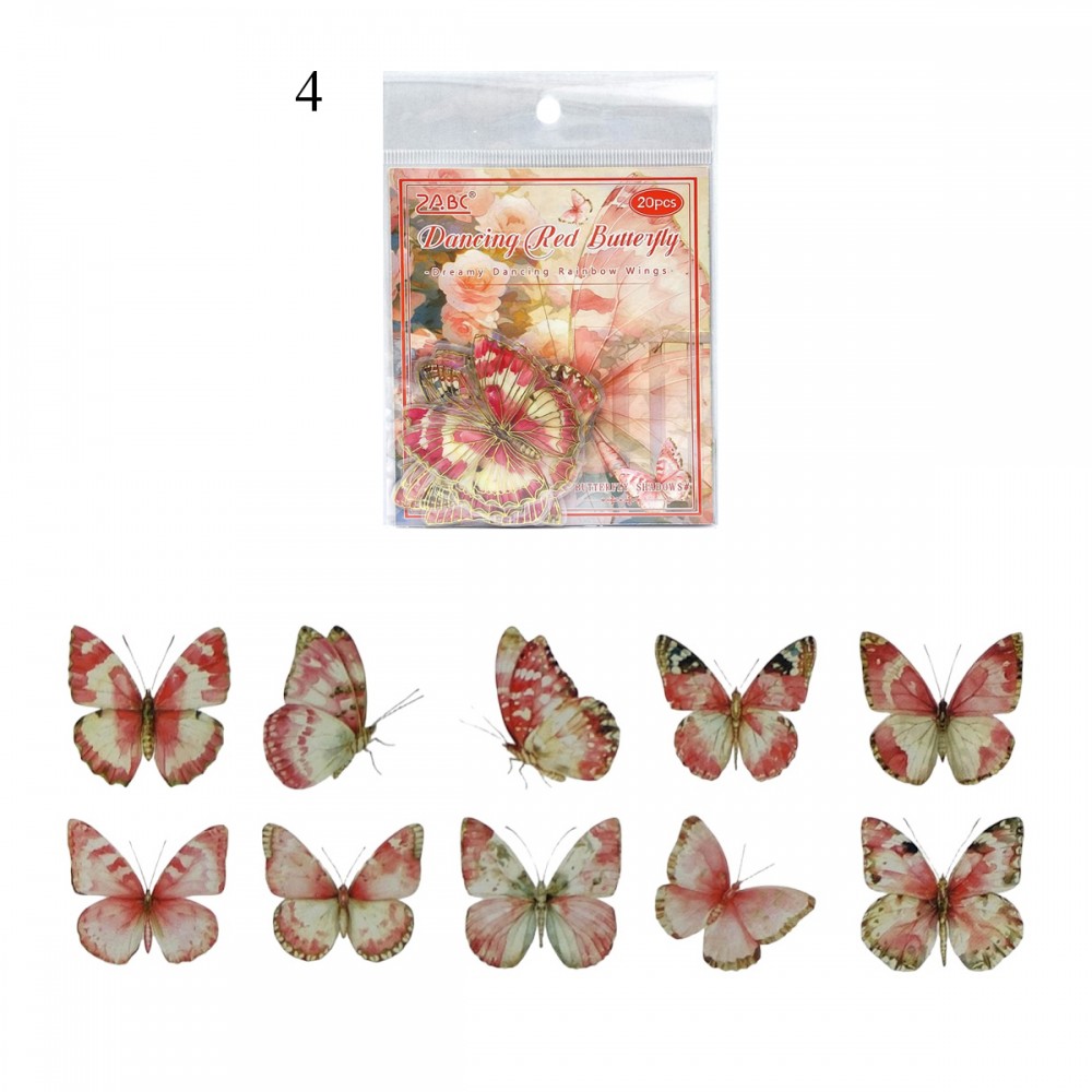 PACOTE DE ADESIVOS DE PLÁSTICO MODELO BORBOLETAS REF: APMHDYW
