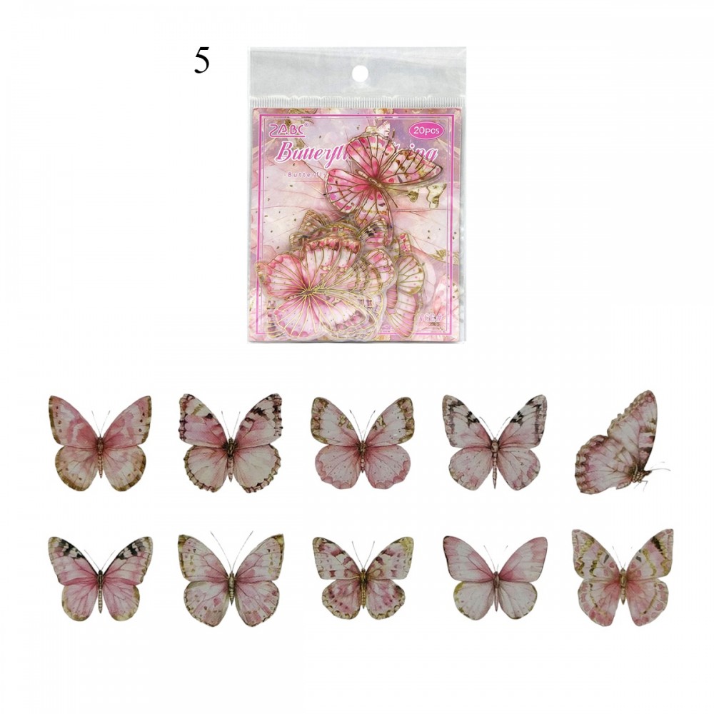 PACOTE DE ADESIVOS DE PLÁSTICO MODELO BORBOLETAS REF: APMHDYW