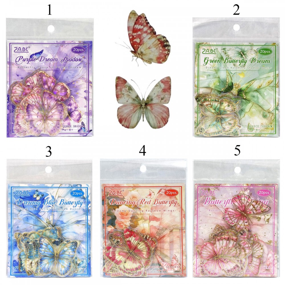 PACOTE DE ADESIVOS DE PLÁSTICO MODELO BORBOLETAS REF: APMHDYW