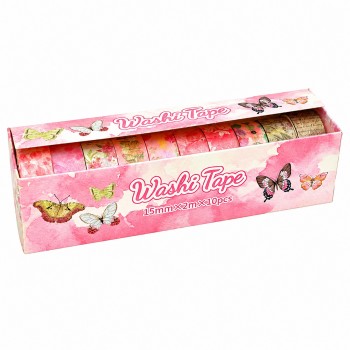 KIT COM 10 ROLOS DE FITA ADESIVA 2M X 1,5CM PARA TRABALHO ARTÍSTICO REF: XM-HZ0316B