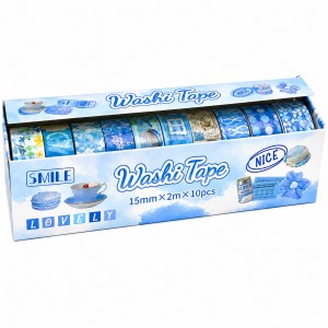 KIT COM 10 ROLOS DE FITA ADESIVA 2M X 1,5CM PARA TRABALHO ARTÍSTICO REF: XM-HZ0316E