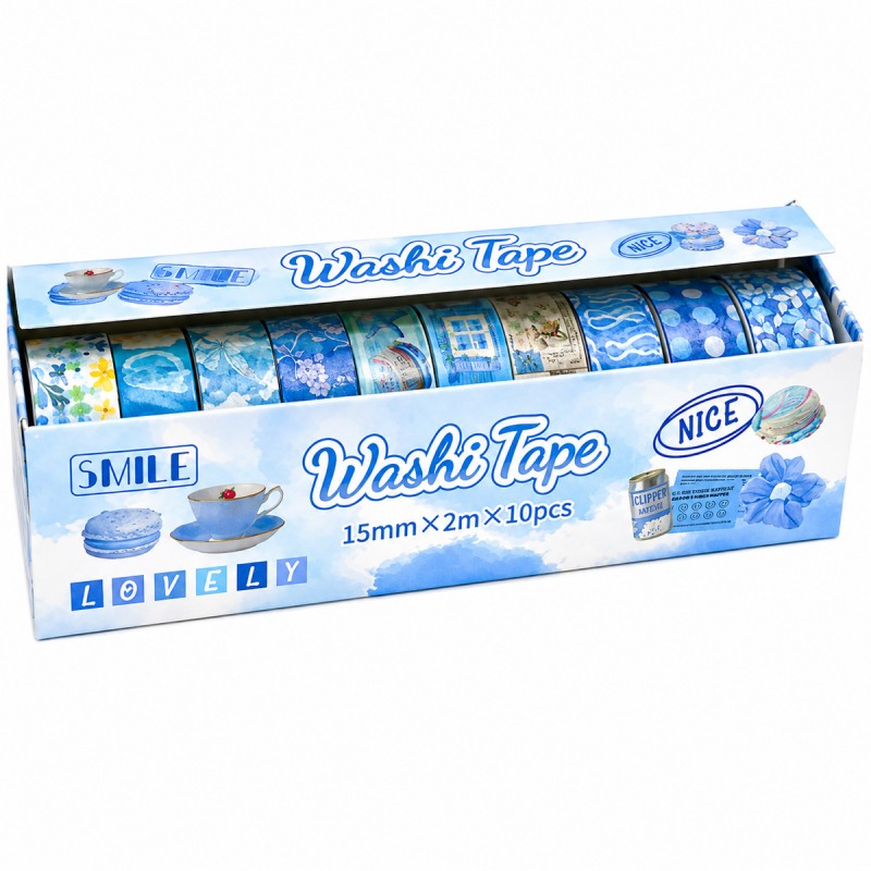 KIT COM 10 ROLOS DE FITA ADESIVA 2M X 1,5CM PARA TRABALHO ARTÍSTICO REF: XM-HZ0316E KIT COM 10 ROLOS DE FITA ADESIVA 2M X 1,5CM PARA TRABALHO ARTÍSTICO REF: XM-HZ0316E