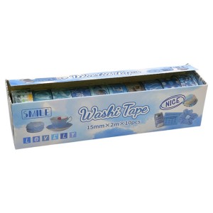 KIT COM 10 ROLOS DE FITA ADESIVA PARA TRABALHO ARTÍSTICO REF: XM-HZ0316E