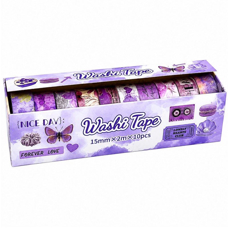 KIT COM 10 ROLOS DE FITA ADESIVA PARA TRABALHO ARTÍSTICO DE 2M X 1,5CM REF: XM-HZ0316F KIT COM 10 ROLOS DE FITA ADESIVA PARA TRABALHO ARTÍSTICO DE 2M X 1,5CM REF: XM-HZ0316F