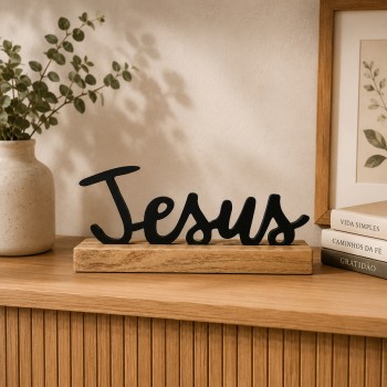 ENFEITE DECORATIVO DE MESA DE MADEIRA MODELO JESUS REF: AP61702J ENFEITE DECORATIVO DE MESA DE MADEIRA MODELO JESUS REF: AP61702J