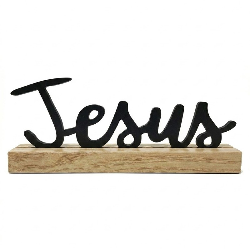 ENFEITE DECORATIVO DE MESA DE MADEIRA MODELO JESUS REF: AP61702J