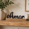 ENFEITE DECORATIVO DE MESA DE MADEIRA MODELO AMOR REF: AP61702A ENFEITE DECORATIVO DE MESA DE MADEIRA MODELO AMOR REF: AP61702A