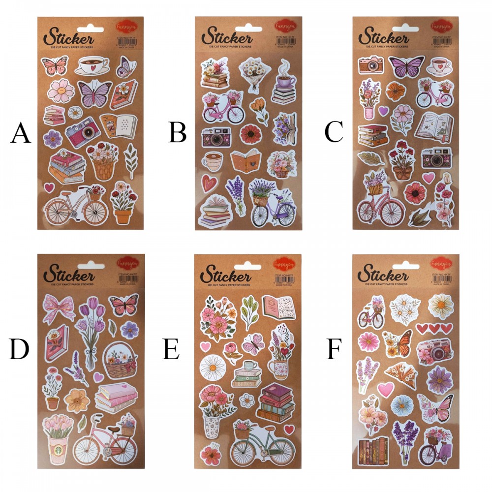 CARTELA DE ADESIVOS SORTIDOS DE PAPEL REF: APHKTF-2