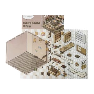 CARTELA DE ADESIVOS SORTIDOS DE PLÁSTICO E CENÁRIO REF: APSYWH