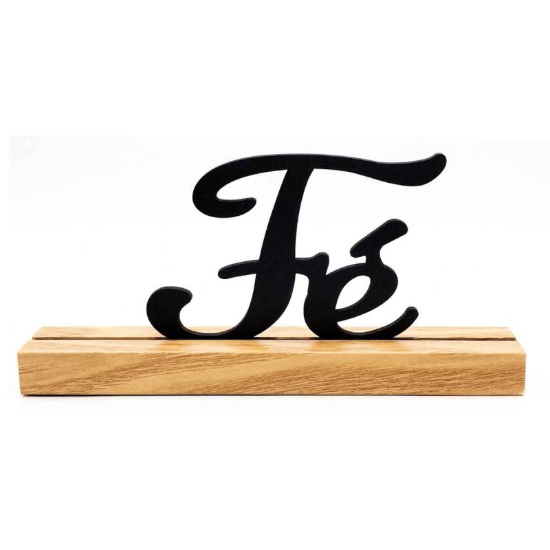 ENFEITE DECORATIVO DE MESA DE MADEIRA MODELO FÉ REF: AP61702FE ENFEITE DECORATIVO DE MESA DE MADEIRA MODELO FÉ REF: AP61702FE