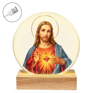 LUMINÁRIA DE MESA DE VIDRO COM BASE DE MADEIRA VIA USB REF: AP7814Y03