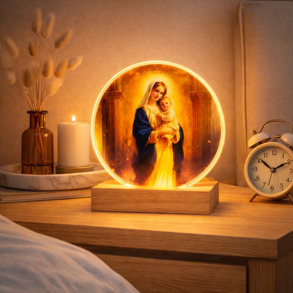 LUMINÁRIA DE MESA DE VIDRO COM BASE DE MADEIRA VIA USB REF: AP7814Y05