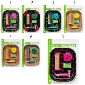 KIT BANDEJA, CACHIMBO, ENROLADOR E DICHAVADOR DE METAL E PLÁSTICO REF: APDK7169-1