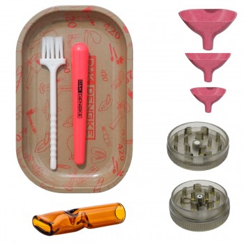 KIT TABACARIA COM 8 PEÇAS DE METAL, PLÁSTICO E VIDRO REF: APDK7171 KIT TABACARIA COM 8 PEÇAS DE METAL, PLÁSTICO E VIDRO REF: APDK7171