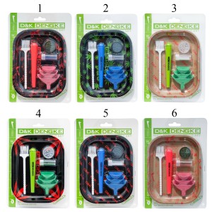 KIT TABACARIA COM 8 PEÇAS DE METAL, PLÁSTICO E VIDRO REF: APDK7171