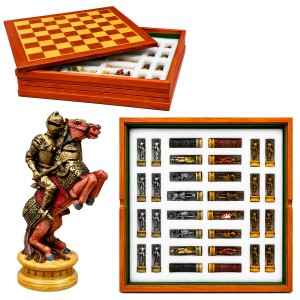 JOGO XADREZ DE MADEIRA MODELO MEDIEVAL REF: APR231-2