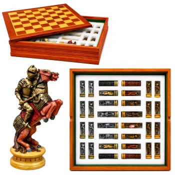 JOGO XADREZ DE MADEIRA MODELO MEDIEVAL REF: APR231-2 JOGO XADREZ DE MADEIRA MODELO MEDIEVAL REF: APR231-2