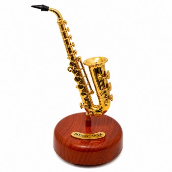 ENFEITE CAIXA MUSICAL DE PLÁSTICO MODELO SAXOFONE REF: AP2056