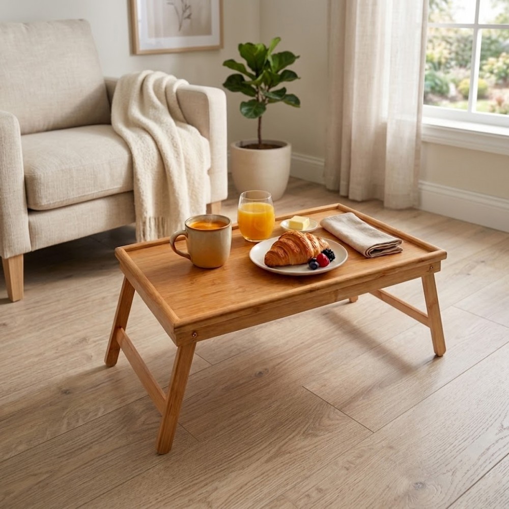 BANDEJA DE MADEIRA COM PÉ DOBRÁVEL REF: AP673B03