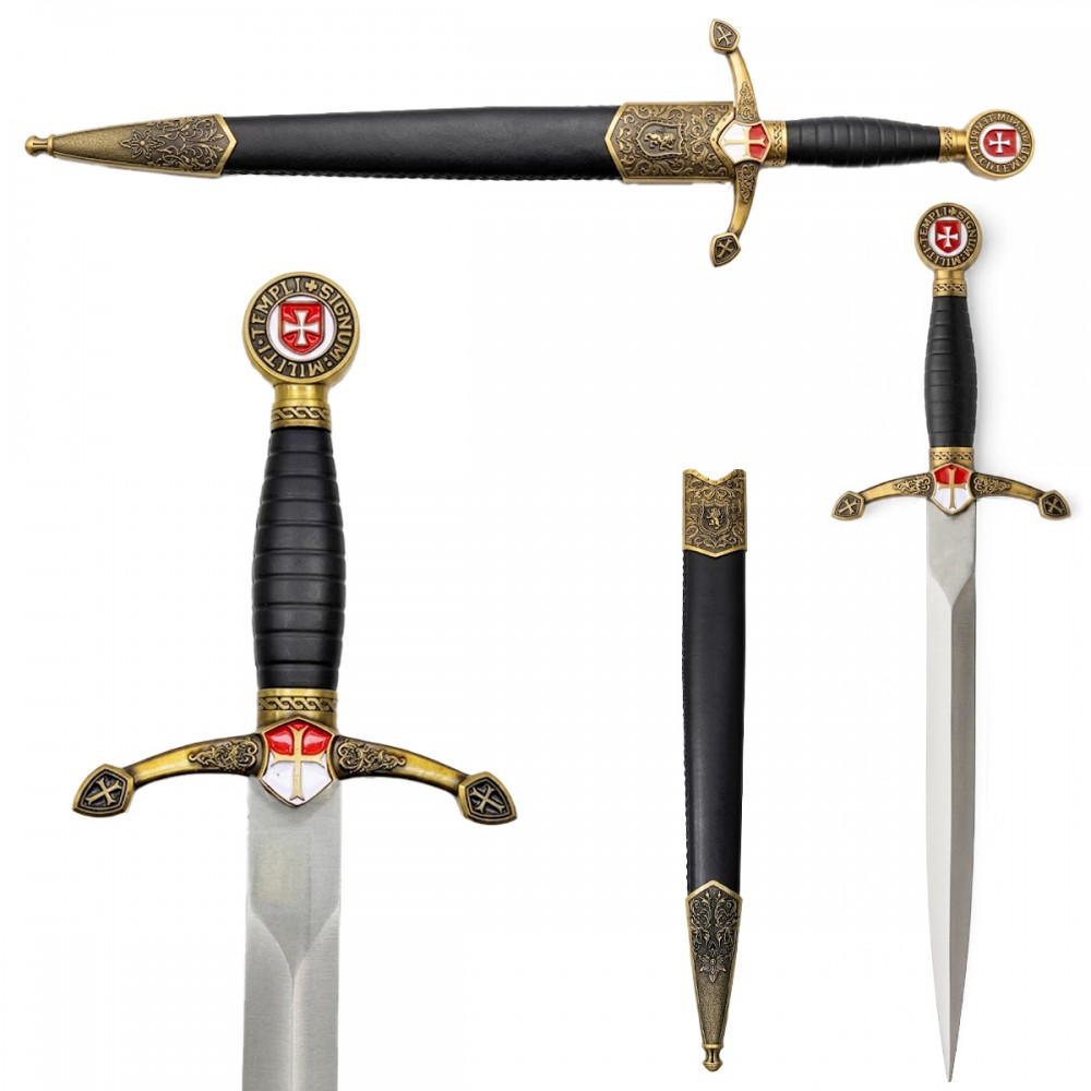 ESPADA DECORATIVA COM LÂMINA SEM CORTE DE METAL E SUPORTE DE MADEIRA REF: PFL259117GN