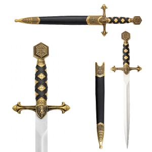 ADAGA DECORATIVA COM LÂMINA SEM CORTE DE METAL REF: PFL25236G