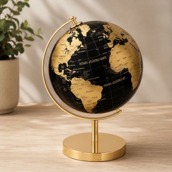 ENFEITE DE MESA MODELO GLOBO TERRESTRE DE METAL E PLÁSTICO REF: AP142AY4-G
