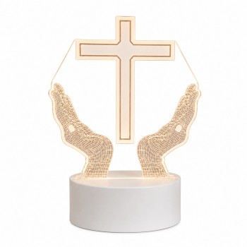 LUMINÁRIA USB MODELO MÃOS EM ORAÇÃO DE PLÁSTICO COM LÂMPADA DE LED  REF: AP7656L03