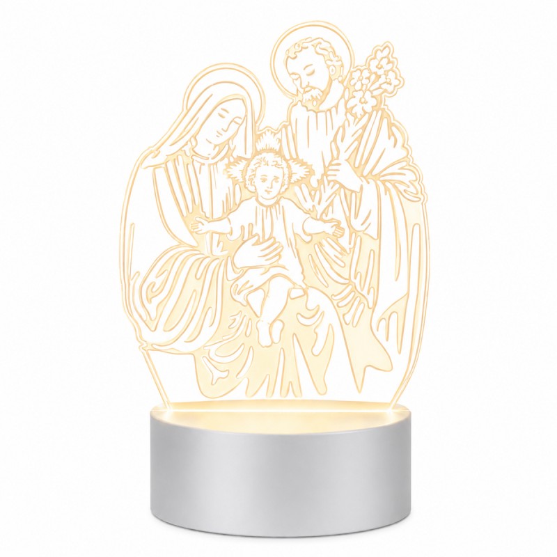 LUMINÁRIA USB MODELO SAGRADA FAMÍLIA DE PLÁSTICO COM LÂMPADA DE LED REF: AP7656L04