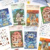 CARTELA COM ADESIVOS SORTIDOS DE  PLÁSTICO E CENÁRIO DE PAPEL REF: APZMZG