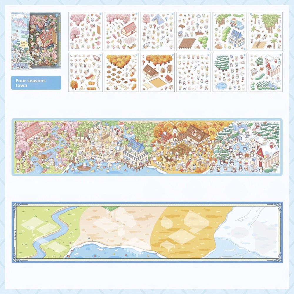 CARTELA COM ADESIVOS SORTIDOS DE PLÁSTICO E CENÁRIO DE PAPEL REF: APKADDYT