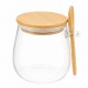 POTE DE VIDRO 650ML COM TAMPA E COLHER BAMBU REF: APE650