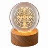 LUMINÁRIA GLOBO DE VIDRO E MADEIRA MODELO MEDALHA DE SÃO BENTO REF: AP7656MT-FW6 LUMINÁRIA GLOBO DE VIDRO E MADEIRA MODELO MEDALHA DE SÃO BENTO REF: AP7656MT-FW6